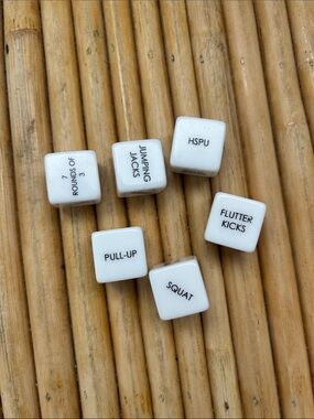 White Exercise Dice Set - Fitness Workout Game